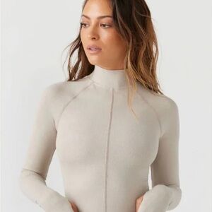 Joah Brown Mock Neck Long Sleeve